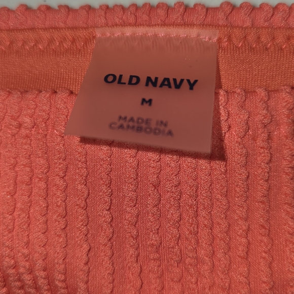 Old Navy Coral Tropics Ribbed High-Waist Hi-Coverage Bikini Set Size M - Picture 10 of 16